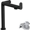 hansgrohe Rubinetto da cucina Aqittura M91 con filtro dell'acqua, rubinetto a 3 vie, altezza 240 mm, regolabile in 2 livelli a 60° o 110°, 1 tipo di getto, nero opaco