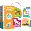 Trefl, Puzzle, Animali in campagna, da 3 a 6 Elementi, 4 Set, per Bambini da 2 anni