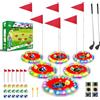 TERRAMUS Set da golf luminoso per bambini, 2 in 1, gioco di golf e lancio, 16 palline, 2 racchette, 6 bersagli illuminati, set da gioco per interni ed esterni, regalo 3-8 anni