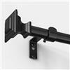 VOIIY Bastoni per tende per finestre da 71 a 122 cm (2,3-4 piedi), diametro 1,9 cm, aste per tende nere con terminali quadrati, dimensioni: 45-114 cm, nero opaco