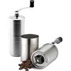 Weis Macina caffè Compatto con macina in Ceramica, Acciaio Inox, Argento, 5 x 5 x 15 cm