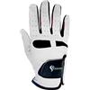 BOSSER Guanti da Golf Uomo in Pelle e Spandex per Mano Sinistra/Destra (Giocatore Sinistrorso/Destrorso), Ergonomici (Bianco, M, Sinistrorso)
