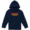 Stranger Things Sunset Pixel Logo Youth Kids Boy/Girls Pull-Over Hoodie, Navy, 12-13