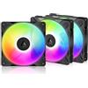 ARCTIC P14 Pro Reverse A-RGB - 3 Pack - 140 mm Ventola Premium con flusso d'aria inverso, Ventole PWM con splitter per cavo a Y, 400-2650 rpm, 0 rpm <5% PWM, 5V Digital RGB, FDB, 4-Pin - Nero