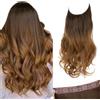 SARLA Extension per capelli invisibili, 3 clip, 35,6 cm, ondulate sintetiche e ricci, da donna, con 3 clip e regolabili, colore castano a oro