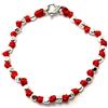 Spadarella Gioielli VLNET ® | Bracciale Spadarella Unisex | Argento 925 + Cotone Nautico Rosso | Pepite Diametro 4 mm | Fatto a Mano in Italia | Lunghezza 19 cm