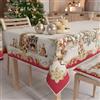 PETTI Artigiani Italiani - Tovaglia Natalizia Antimacchia Rettangolare Copritavolo Natalizio Cucina Disegno Vintage Xmas X18 Posti (140x360 cm) 100% Made in Italy