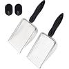 Yitexin Setaccio da Giardino in Acciaio Inossidabile con Maniglia e 2 Ganci Neri, setaccio Sabbia a Maglia 3,8 mm/5 mm, setaccio Giardino Palla Schermo per Pietre Composto Ghiaia (Argento)