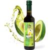 CIBO CRUDO crudo biologico vegan Olio di Avocado Alimentare e Biologico - 500ml. Olio Avocado Bio Spremuto a Freddo Puro al 100% e non Raffinato. Ideale per Cucinare Condire e Marinare. Avocado Oil.