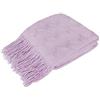 PAVILIA Coperta in maglia viola chiaro, morbida, lavorata a maglia, stile bohémien, decorazione per la casa, per divano letto afgano, per esterni, estate, autunno, leggera, lilla, lavanda, viola, 50 x