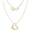 CARISSIMA Ciondolo cuore scorrevole da 12 x 10 mm da donna in oro giallo 9 ct su catena veneziana box da 0,7 mm, 41 cm