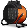 Bakaji Stufa Elettrica con Elementi Riscaldanti in Ceramica Termoventilatore Soffiante Industriale Potenza 3000W Termostato Regolabile Funzione Ventilatore Freddo Inclinazione Regolabile (3000 Watt)