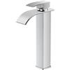 FORIOUS Rubinetto per Bagno FORIOUS, Rubinetto per Lavabo a Cascata in Nickel Spazzolato, Miscelatore Monocomando per Lavabo con Altezza del Beccuccio di 220 MM, Risparmio Idrico, Risparmio Energetico.
