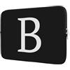 BAAGOAZ Custodia Laptop 15-16 Pollici, Borsa Personalizzata con Iniziale - Idea Regalo, Compatibile con MacBook Chromebook PC Portatile 15-16 Pollici, Nero-Lettera B