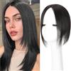 Seimainurs Topper per capelli per diradare i capelli, da donna, con capelli veri, con frangia, per donne con capelli diradati (marrone nero, 25,4 cm)