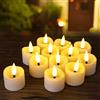 Yakpo Confezione da 12 lumini a LED a batteria, senza fiamma, tremolanti, con timer elettrico, candele votive a LED tremolanti per esterni, per Natale, Halloween, decorazioni a forma di zucca