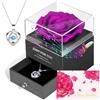 ADDWel Rosa Eterna con Carillon e Collana - Rosa Stabilizzata Regalo Donna, Idea Regalo per Lei per San Valentino Festa della Mamma Anniversario Compleanno e Natale Perfetta per Mamma o Moglie