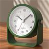 AYRELY Sveglia analogica da 3,5 pollici, sveglia silenziosa, senza ticchettio, orologio da tavolo con angolo regolabile, funzionamento a batteria con luce (verde scuro)