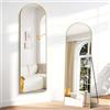 Weare Home Specchio da Terra ad Arco, 150 x 40 cm, Specchio da Parete, Grande Specchio con cornice in alluminio, Appenso o appoggiato alla parete, Specchio in piedi per Soggiorno, Camera da letto(Oro)