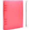 BAOFALI Copertina trasparente per raccoglitori a 6 anelli, formato A5, in morbido PVC, per quaderni ricaricabili, con superficie opaca per conservare timbri e matrici (rosso)