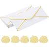 PATIKIL #10 150GSM Eleganti Buste Da Lettera Aziendali, 24Pz 4.1 x 9.5 Buste Autoadesive Formato Lettera Standard Con Bordo Oro E Adesivi Per Cartoline Di Natale E Matrimonio, Bianco
