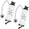 lasuroa 2 Segnalibri a Forma Gatto, in Argento in Lega di Zinco Simpatici Segnalibri Animali Domestici con Ciondolo a Forma di Cuore Accessori per Libri Regalo Amanti dei Libri per Donne