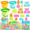YIMORE Giochi Spiaggia Bambini, 28 PCS Sabbia Giocattoli da Viaggio con Secchiello Pieghevole Bambini, Giochi Mare per Bambini Ragazzi Ragazze