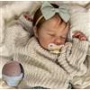 Zero Pam Reborn Bambina Occhi Chiusi con Capelli 50 CM Silicone Corpo Completo, Bambole Reborn Realistico Neonato Bambola Bebe Reborn Toddler Vinile Corpo Completo per Bambini