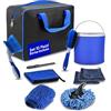 Daimann - Kit Pulizia Auto Completo 16 Pezzi per Pulizia Auto Interni ed Esterni con Spazzola Lavaggio Auto, Panni in Microfibra e Guanti Chenille, Facile da Usare e Multiuso Professionale