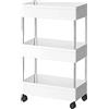 Hafeehoo DoDuo Carrello da Cucina portaoggetti, a 3 Ripiani Scorrevole, Mobile per Bagno, Lavanderia