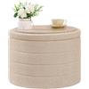 Bonlife Panca con vano portaoggetti, cassapanca pieghevole, scatola portaoggetti, poggiapiedi, fiori, 56x56x40cm, soggiorno e camera da letto (beige, grande cerchio)