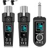 Leikurvo Trasmettitore/ricevitore XLR wireless per microfono, 2,4 GHz, da 1 a 2 UHF, trasmettitore/ricevitore wireless per microfoni dinamici e a condensatore, mixer audio, 50 m, adattatore per microfono