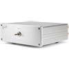 Dynavox AMP-S III, commutatore per amplificatori e altoparlanti, chassis in alluminio, 2 coppie di casse su 1 amplificatore/ 2 amplificatori su 1 coppia di casse, connettori a banana/morsetti, argento