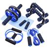 AERLANG Set di ruote per addominali 7 in 1, con 2 barre push-up, fascia di resistenza, corda per saltare, impugnatura e ginocchiere, allenamento fitness a casa, palestra, attrezzatura sportiva