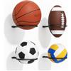 jockcaras Supporto da parete per pallacanestro: 4 supporti da parete per palloni, supporto da parete per pallacanestro, pallone da calcio, pallavolo, calcio, rugby, come decorazione per la sala sportiva