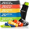 Revity Elastici Fitness - Set da 5 Elastico Fitness in Lattice Naturale 100%, Resistenti e Durevoli, Fascia di Resistenza con Guida PDF Esercizi - Bande Elastiche per Pilates, Yoga, Fisioterapia