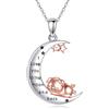 URONE Collana con ciondolo a forma di luna in argento Sterling 925, regalo per uomo e donna, Nessuna pietra preziosa