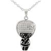 Serebra Jewelry Kimono Tokio - Collana in argento Sterling 925 con ciondolo a forma di ragazza giapponese