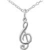 Serebra Jewelry - Collana con ciondolo a forma di chiave di violino in argento Sterling 925, per musicisti, artisti e amanti delle donne