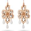 NOTFORALL - Orecchini Pendenti Artigianali in Metallo Verniciato Color Tortora e Argento 925 Placcato Oro Rosé - Gocce Opaline - Made in Italy - 6.5 cm
