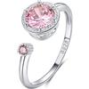 Qings Anelli di Tormalina per Donna Argento 925 Ottobre Anello Pietra di Nascita Aperto Regolabile Birthstone Regali di Gioielli per il Compleanno