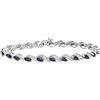 Naava Bracciale da Donna, Oro Bianco, Diamante/Zaffiro