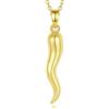 CELESTIA Collana Donna Corno Portafortuna, Ciondolo Cornicello Napoletano Portafortuna Argento 925 Placcato Oro con Catena, Regalo per Mamma, Figlia, Moglie, Nonna