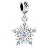 LSxAB Ciondolo brillante a forma di fiocco di neve natalizio compatibile con braccialetti e collane Pandora, Rame, Nessuna pietra preziosa
