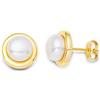 Miore Orecchini Donna Piccoli a Lobo Perle di fiume Oro Giallo 9 Kt / 375