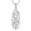 AXELUNA Pendente celtico di Möissanite in argento sterling 925 da donna, collana da 1 carato, nodo celtico irlandese, idea regalo per moglie, regalo di compleanno per donne