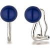 Schöner-SD Orecchini a clip con perle 8 mm, in argento 925 rodiato, Vetro,