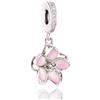 PARCOM Murano Glass 925 - Charm in argento sterling per braccialetti, klein, Argento sterling, Ambra ciliegia