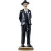 DRW Figura di Jose Gregorio in abito nero in resina dipinta a mano 9x7x30 cm