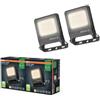OSRAM Proiettore LED ENDURA FLOOD PC 10W, bianco caldo 3000K, 1000 lumen, proiettore resistente alle intemperie IP65, alluminio riciclato, angolo 110°, grigio scuro,2-Pack